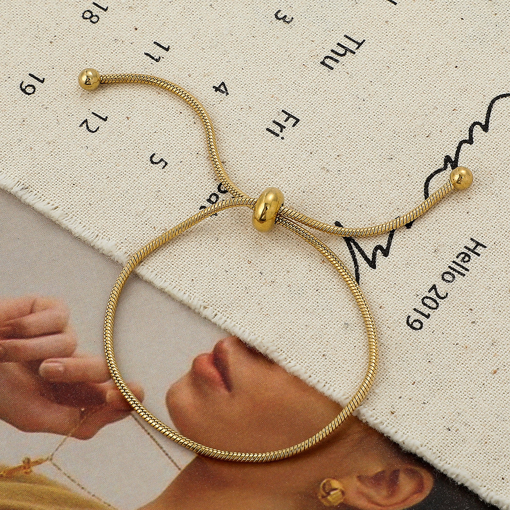 Can Pull The Snake Bone Stainless Steel Bracelet Three-dimensional